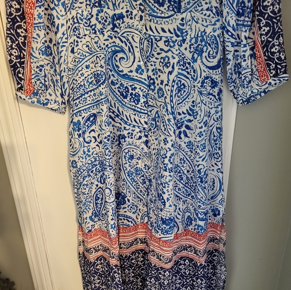 Zara (Bloggers Favorite) Printed Tunic Dress Size X-small Blue/White/Red - Picture 11 of 16